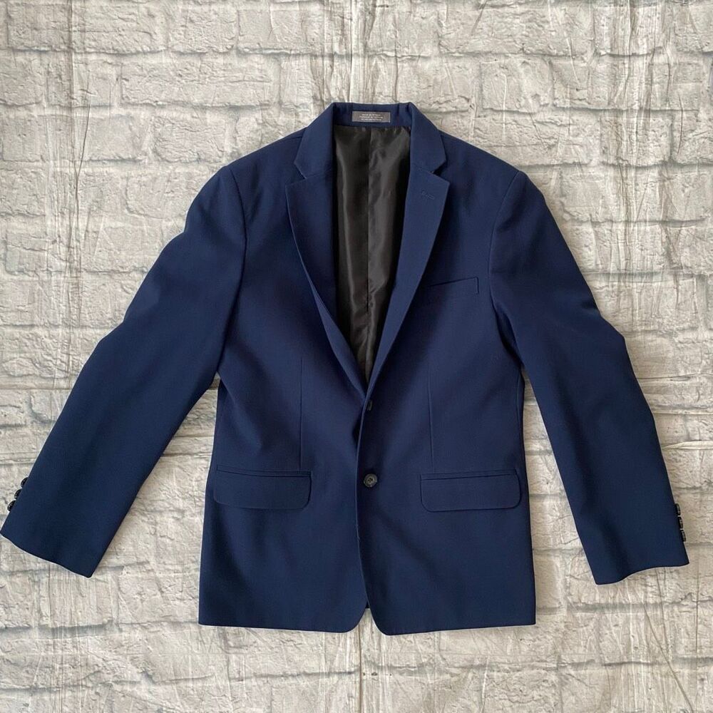 Van Heusen flex youth boys 14 regular 2 button suit jacket/blazer blue